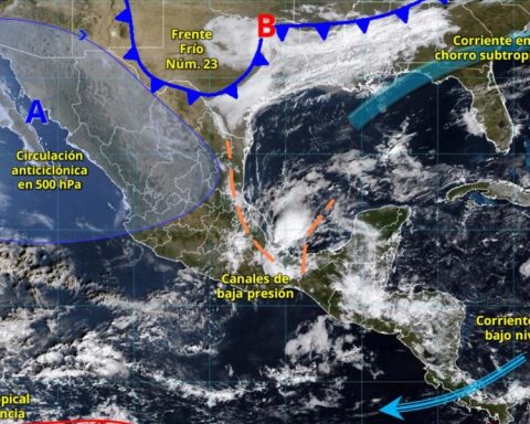 Cold front and low pressure channels will bring rain to Mexico from December 22 to 25