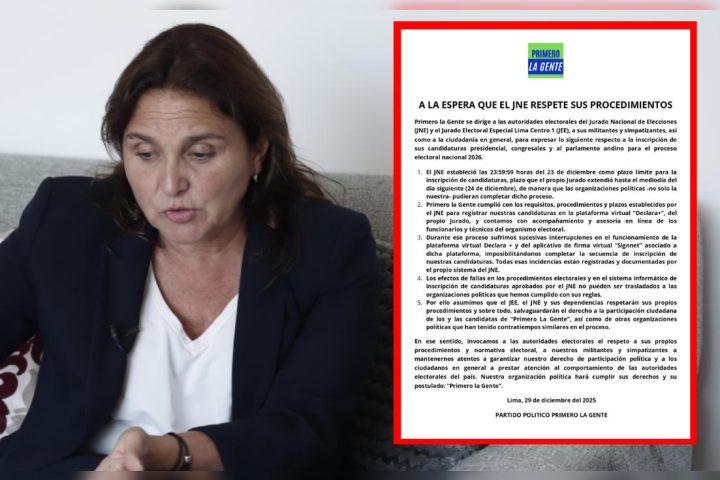 Elections 2026: People First denounce failures in the JNE platform during list registration