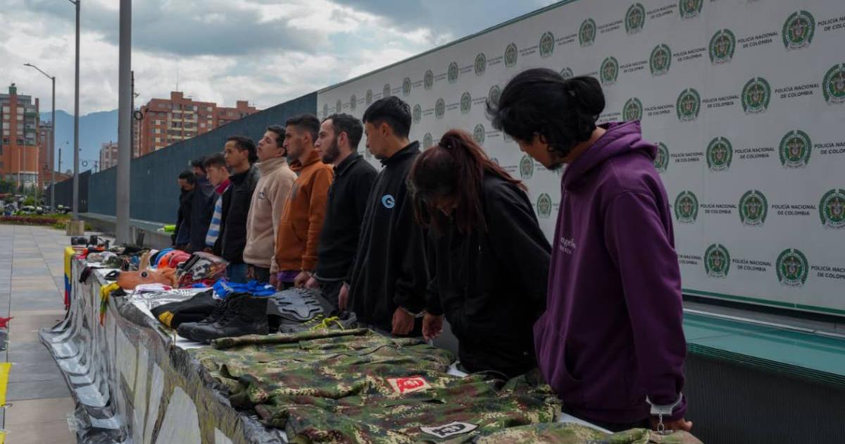 Eleven members of the 'First Line', responsible for acts of vandalism in Bogotá, captured