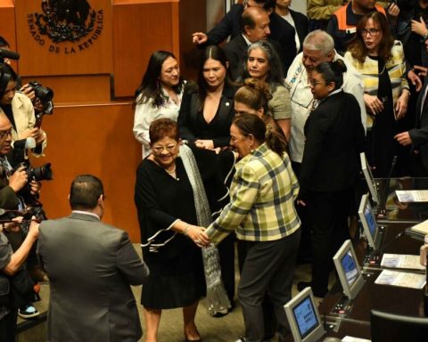Ernestina Godoy, Maribel Bojórquez and Luz María Zarza appear in the Senate