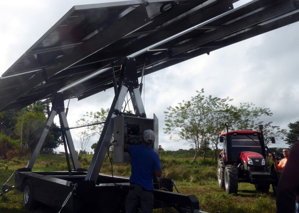 Irrigation with solar energy and mobile generator sets for tobacco in Cuba