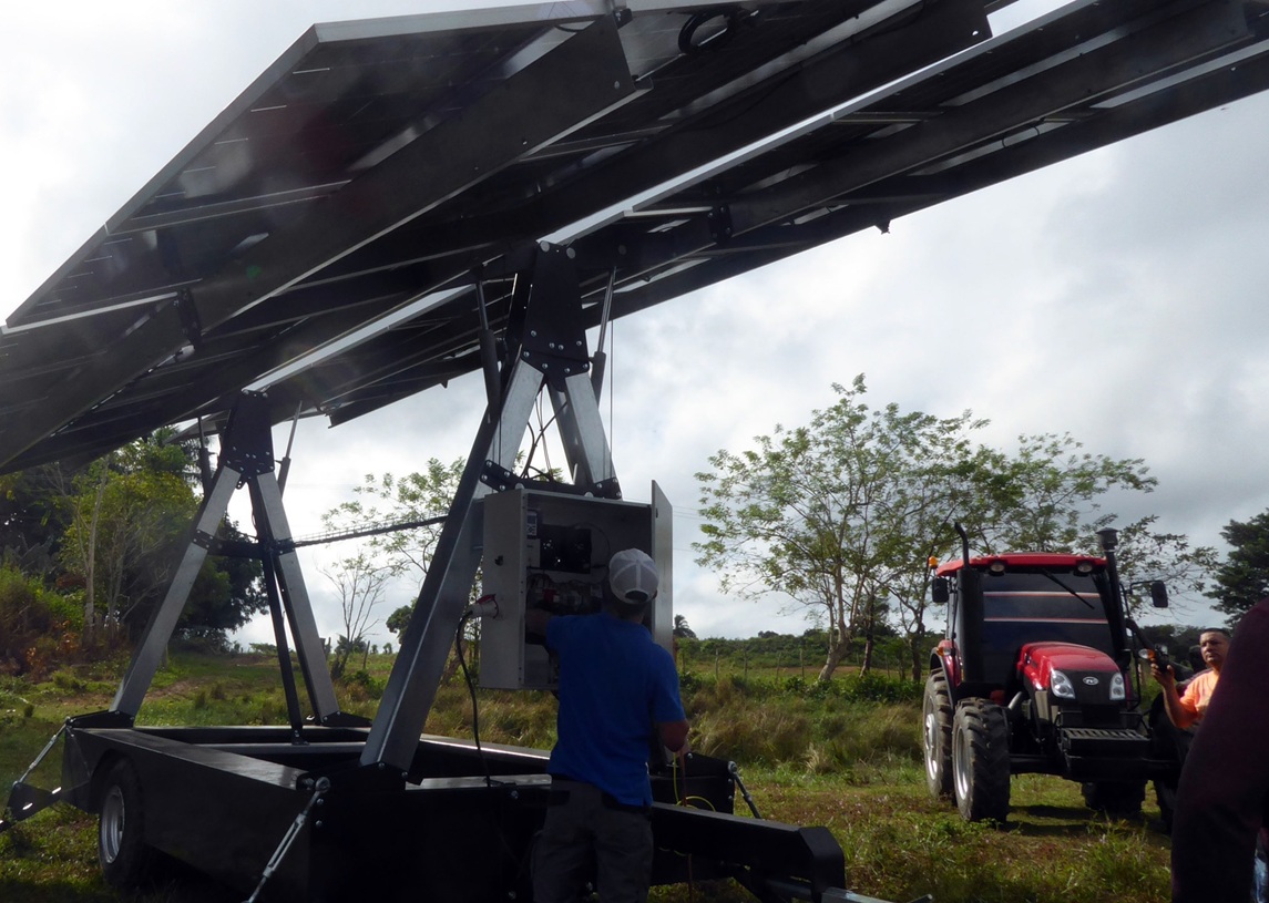Irrigation with solar energy and mobile generator sets for tobacco in Cuba