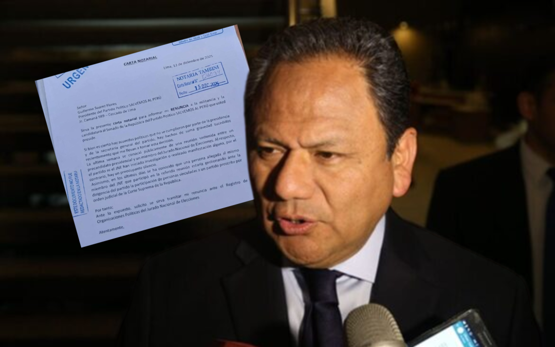 Mariano González resigns from the Save Peru party and denounces "extremely serious events"