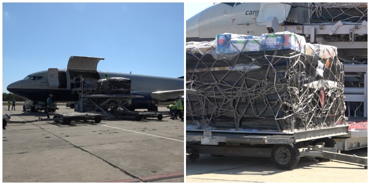 Cargamento de donativos procedente de Martinica