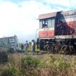 Passenger train crashes into an ambulance in Artemisa