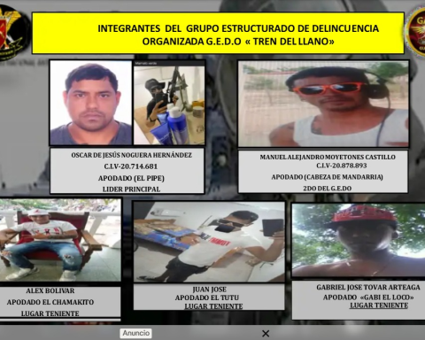 Second in command of the Tren del Llano and three criminal associates fell dead