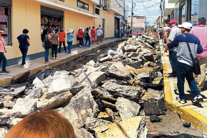Storm drainage work in the historic center of Piura reports delay