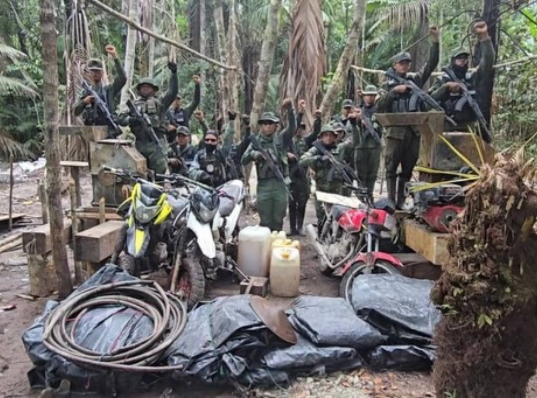 The FANB seized materials and equipment used for illegal mining