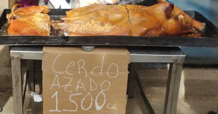 Precio del cerdo asado en Holguín