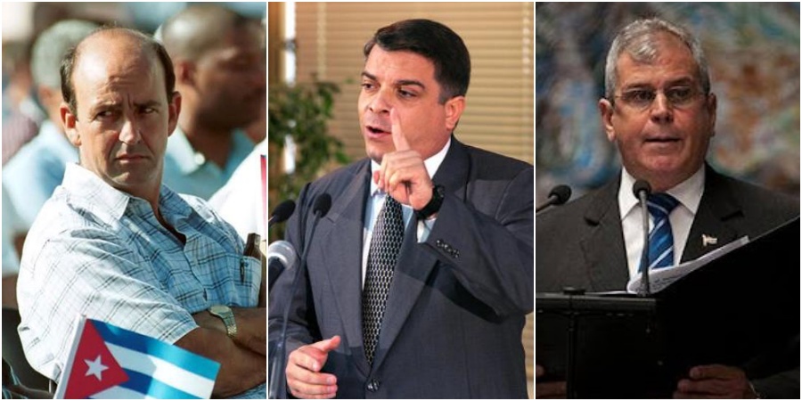 De izquierda a derecha, Carlos Lage Dávila, Felipe Pérez Roque y Homero Acosta