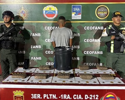 They arrested a man who was carrying more than five kilos of drugs hidden in a pasta container in Táchira