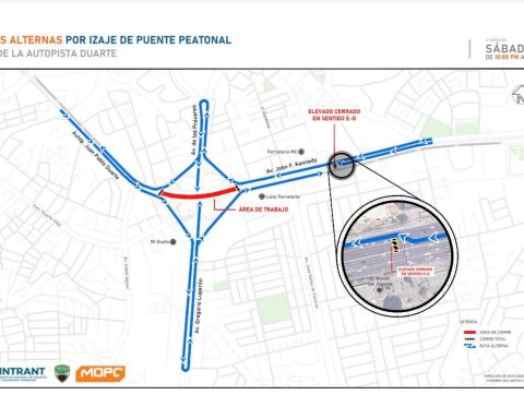 They will close the central lanes of km 9 of the Duarte Highway this Saturday