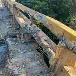 Truck breaks railing of the bridge over the San Marcos River in Puerto Plata