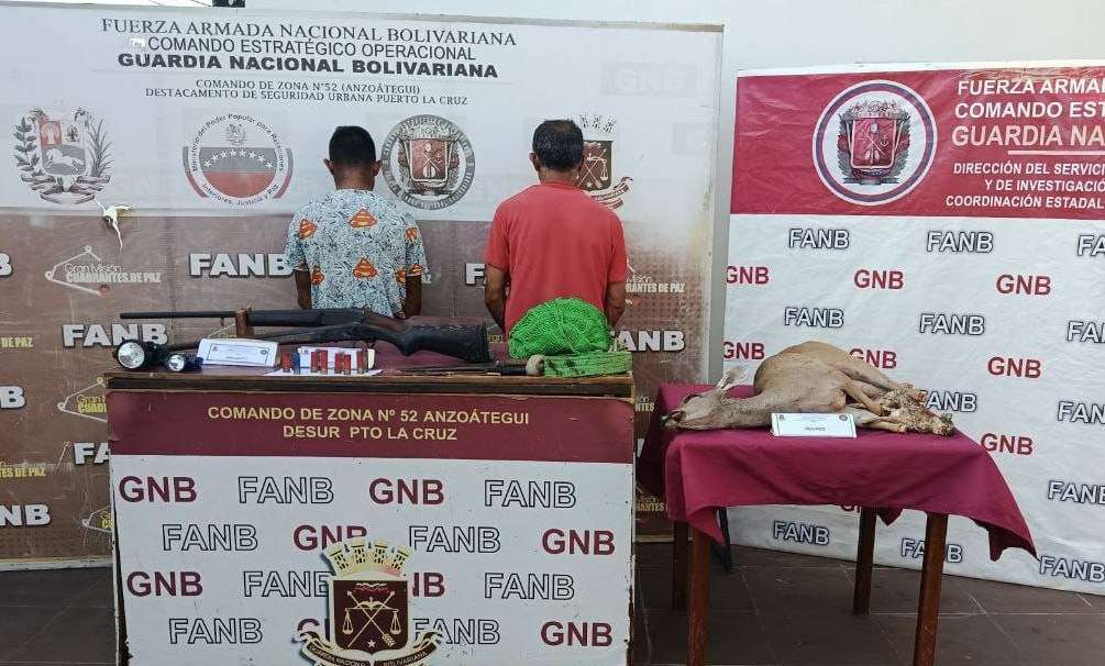Two subjects arrested for illegal hunting in Anzoátegui