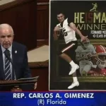 Carlos Giménez durante su intervención en el pleno de la Cámara de Representantes de Estados Unidos este martes