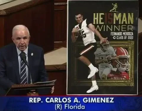 Carlos Giménez durante su intervención en el pleno de la Cámara de Representantes de Estados Unidos este martes