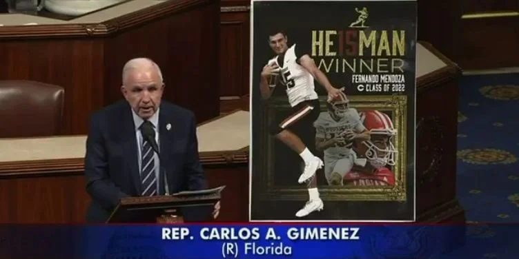 Carlos Giménez durante su intervención en el pleno de la Cámara de Representantes de Estados Unidos este martes