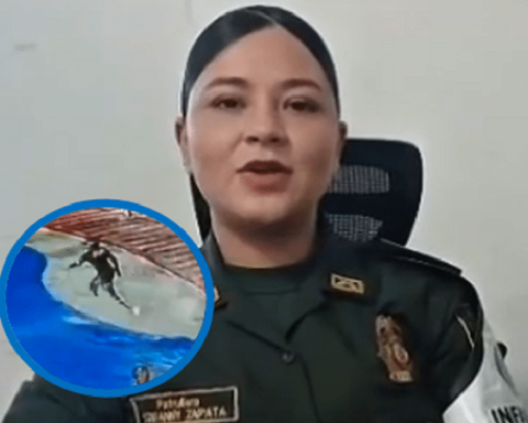 Patrullera de la Policía que le salvó la vida a niña en piscina.