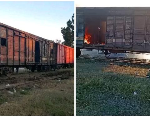 Incendio ferroviario en Cabaiguán