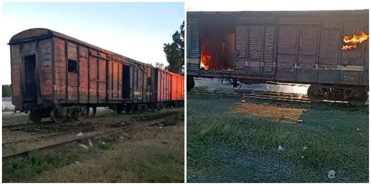 Incendio ferroviario en Cabaiguán