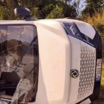 A traffic accident on the National Highway leaves one dead and 14 injured