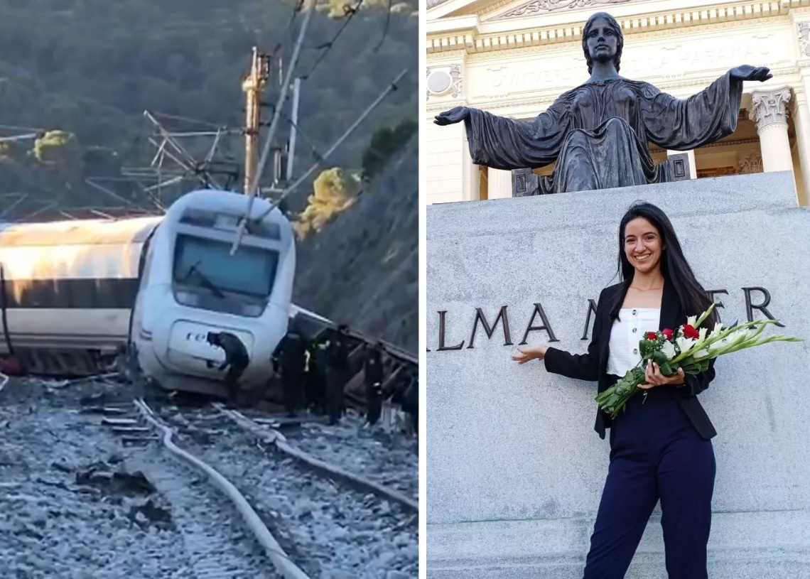 A young Cuban woman was injured in a tragic train accident in Spain; remains hospitalized