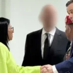 La imagen del encuentro entre Delcy Rodríguez y John Ratcliffe que circula en redes sociales