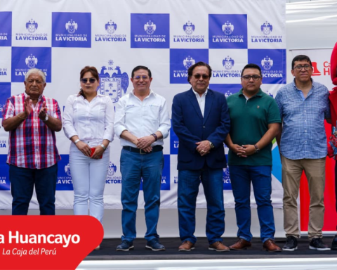 Caja Huancayo promotes renovation of public spaces in La Victoria: lays the first stone together with the municipality