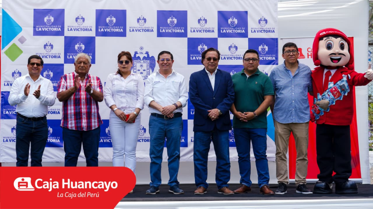Caja Huancayo promotes renovation of public spaces in La Victoria: lays the first stone together with the municipality