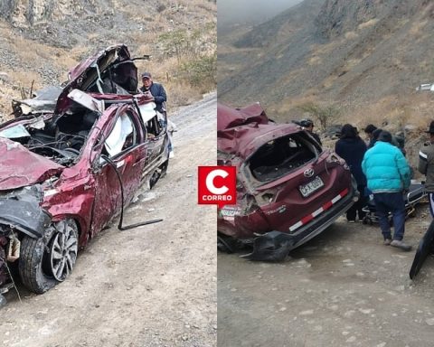 Cajatambo: car that fell into an abyss left three dead and three injured on the Poquián-Copa highway