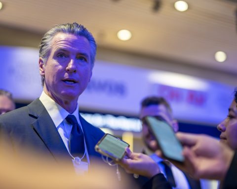 California governor uses Davos as springboard to confront Trump