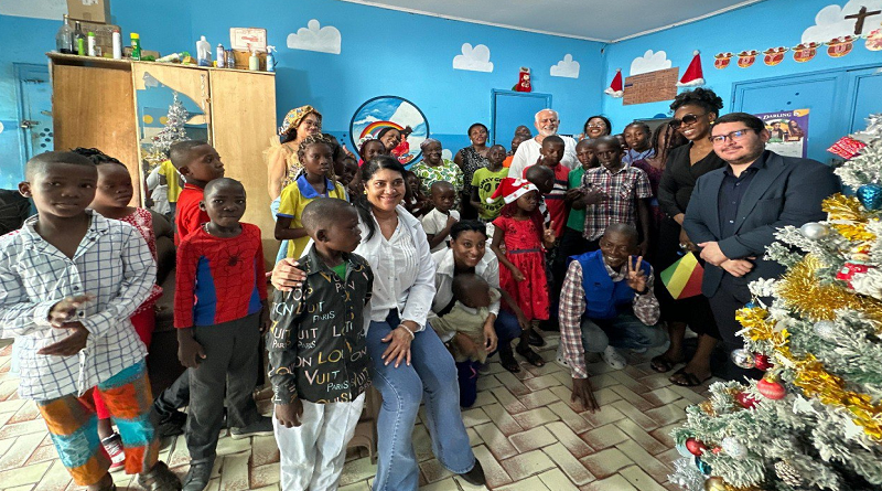 Call for peace for Venezuela during donation to orphanage in Congo