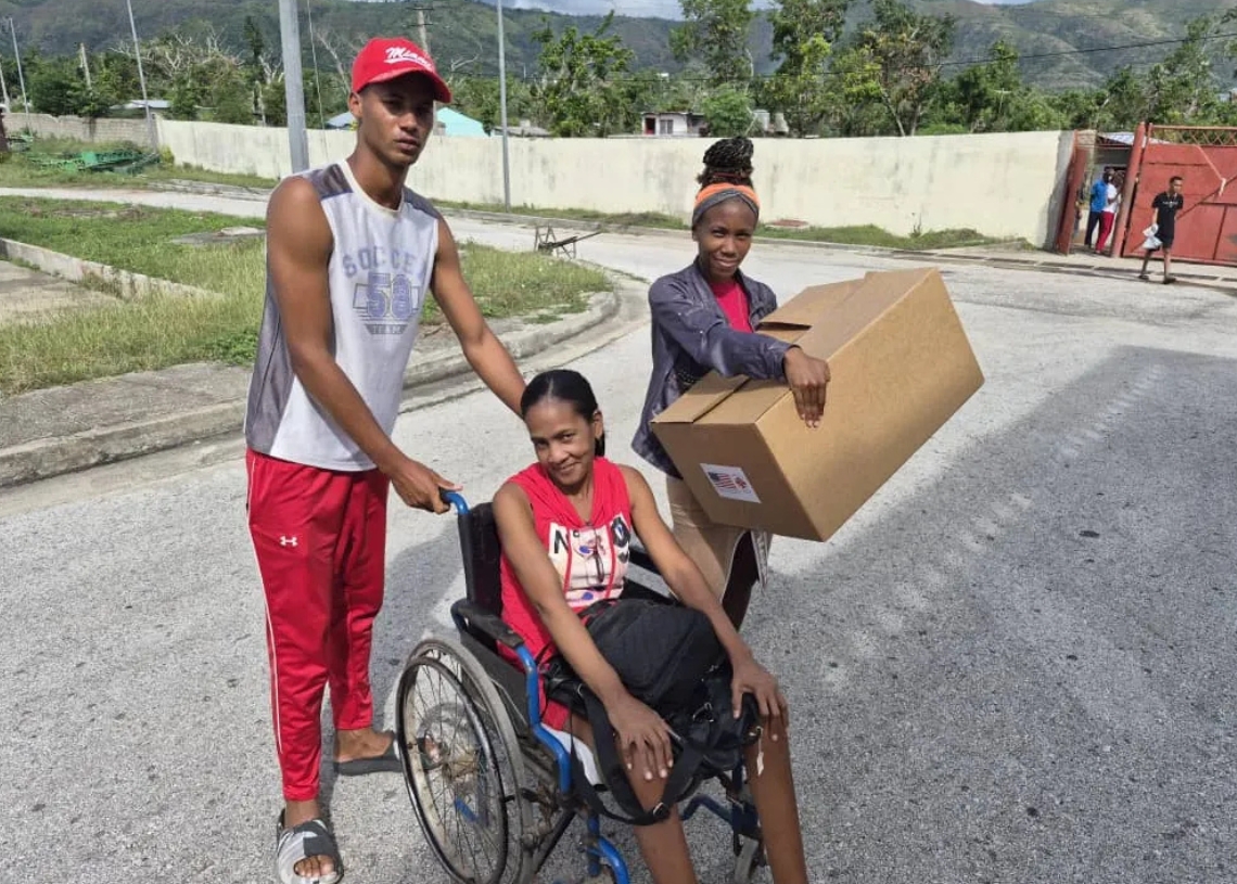 Donations from the US are delivered to victims of the hurricane in eastern Cuba