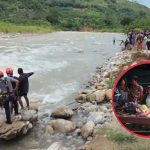 Family watches over the clothes of a fisherman who has disappeared in the Satipo River for three days
