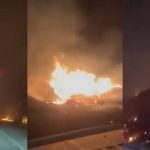 Gas pipe explodes on the Mexico-Querétaro highway