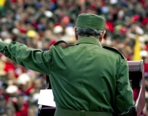 Fidel Castro en uno de sus discursos