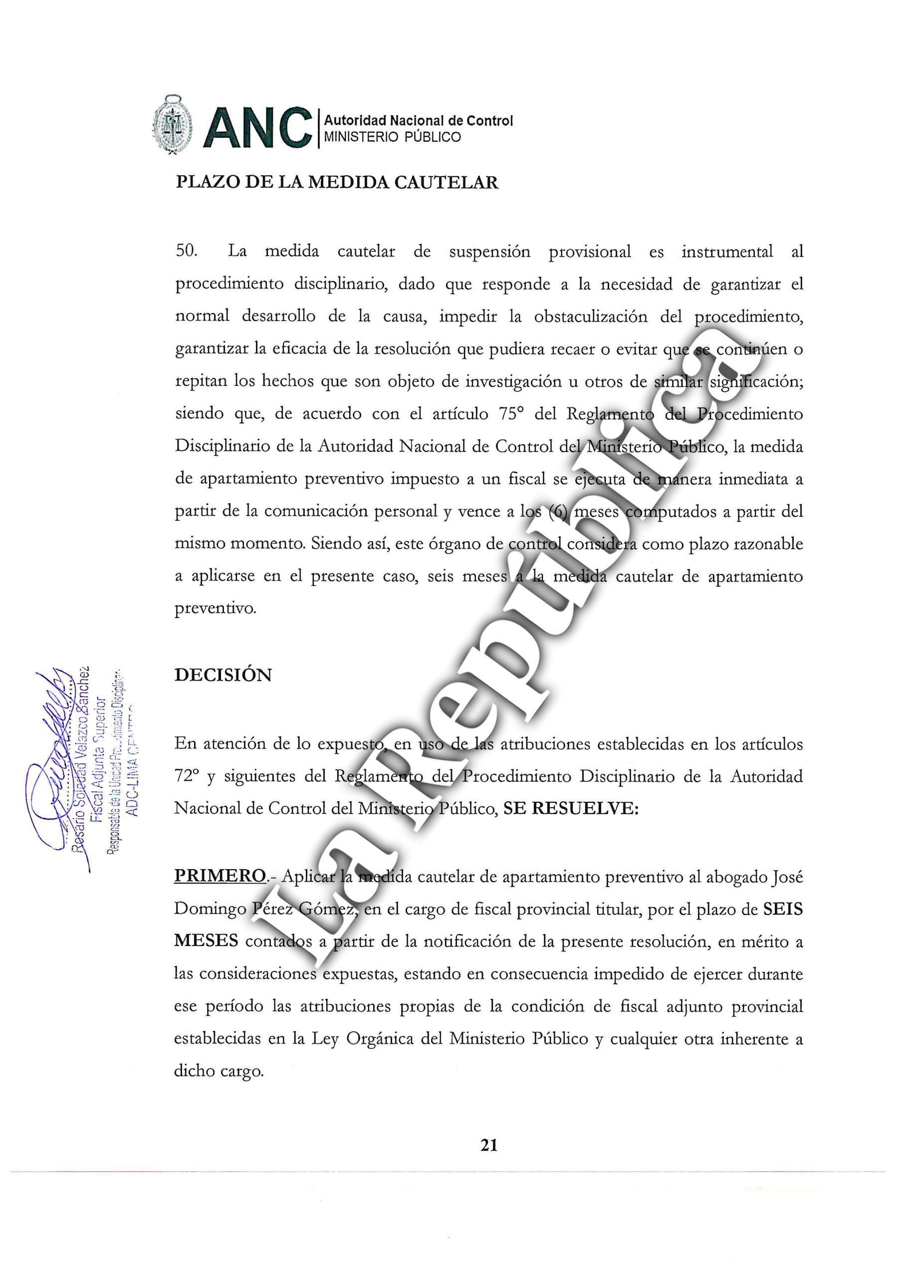 José Domingo Pérez: ANC of the Public Ministry suspends him for 6 months after exclusion from the Lava Jato case