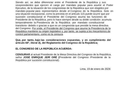 José Jerí: a motion of censure is presented to Congress for clandestine meetings with a Chinese businessman