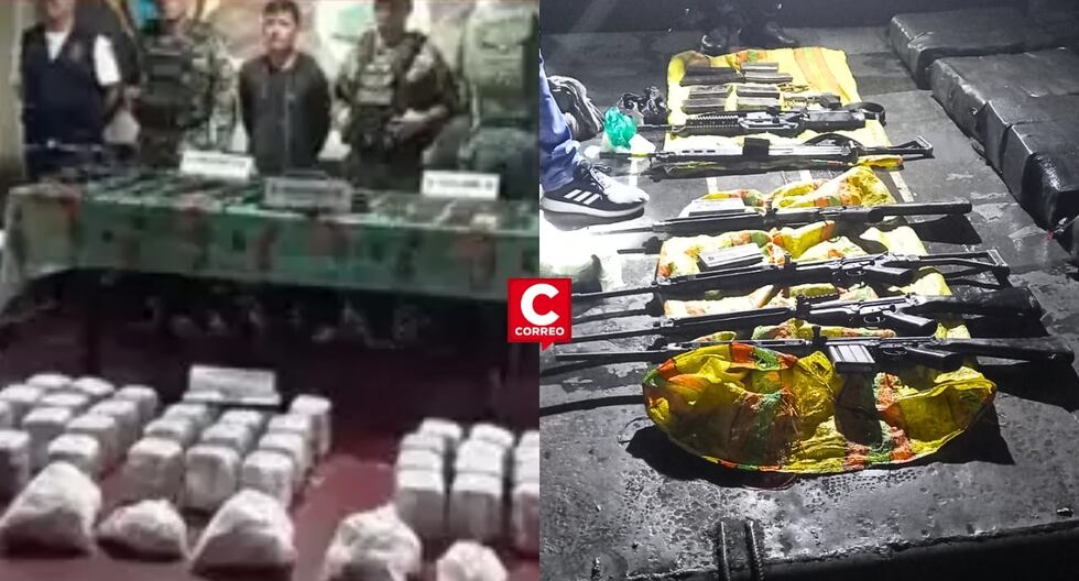 Loreto: PNP seizes 160 kg of drugs and long weapons during anti-narcotics operation in the Amazon River