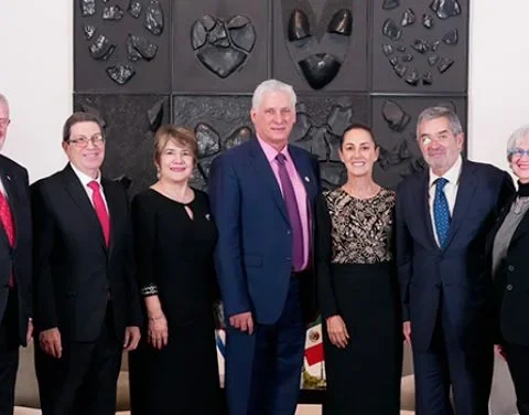 Miguel Díaz-Canel y Claudia Sheinbaum, reunidos en Ciudad de México