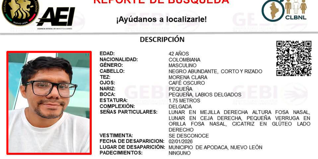 Nuevo León Prosecutor's Office confirms the location of the Colombian teacher alive
