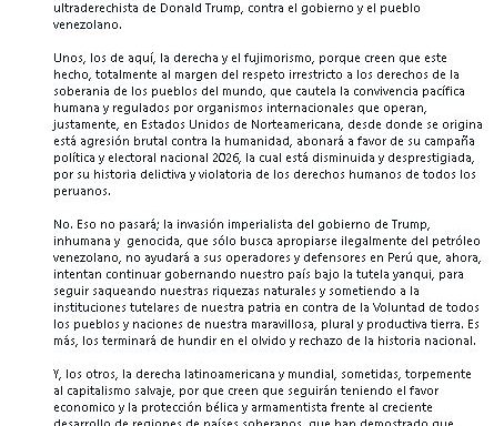 Pedro Castillo on Nicolás Maduro: "The right and Fujimori believe that this fact will work in their favor in the elections."
