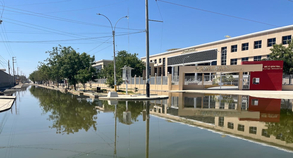 Piura: Drain water floods avenue in front of the Court of Justice and near the hospital