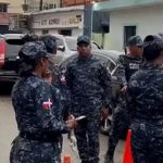 Police close streets in Higüey for the arrival of the New Year