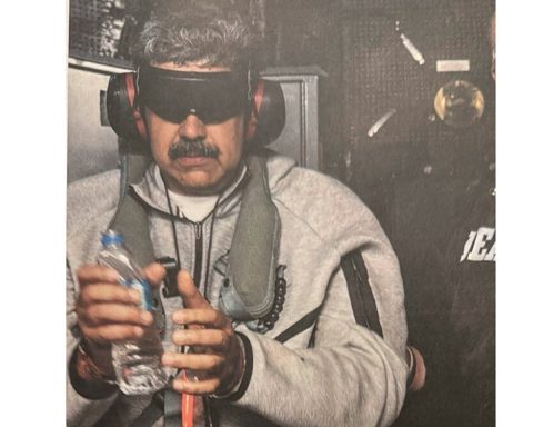 The photo of Maduro in handcuffs that Trump published