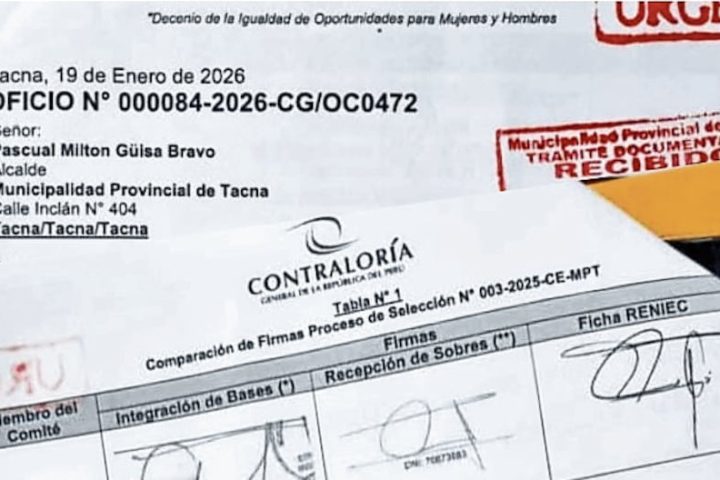 They investigate firms in “tender” of the Provincial Municipality of Tacna