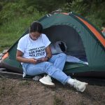 They set up camp outside Rodeo I waiting for more releases