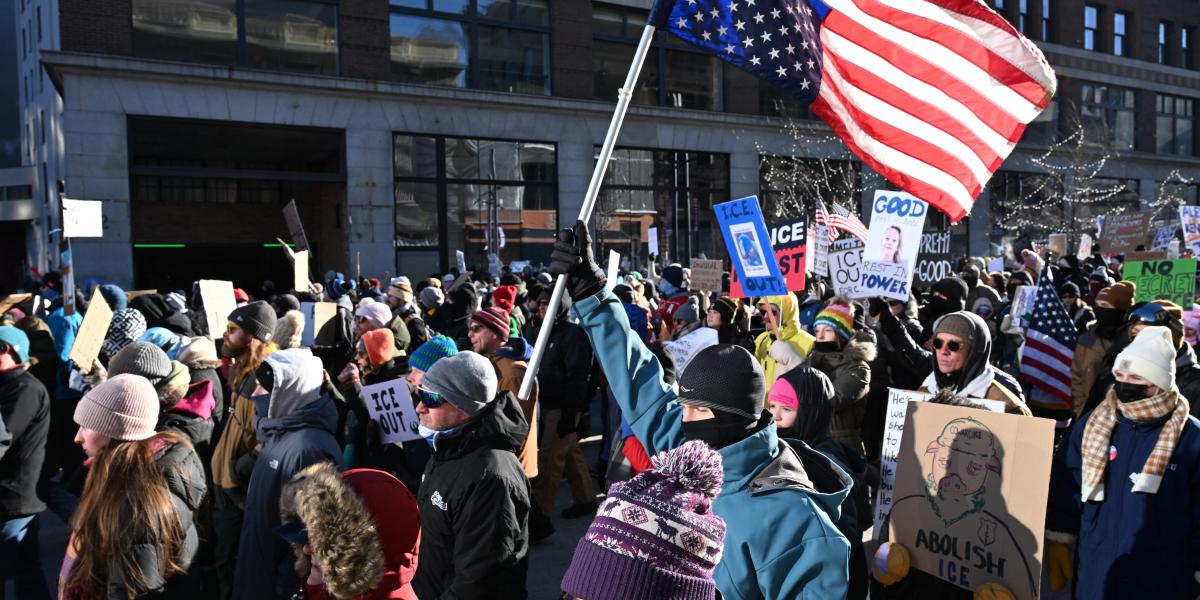 Thousands march in Minneapolis against Donald Trump's migrant raids