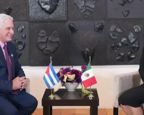 Miguel Díaz-Canel y Claudia Sheinbaum, en octubre de 2024, en Ciudad de México