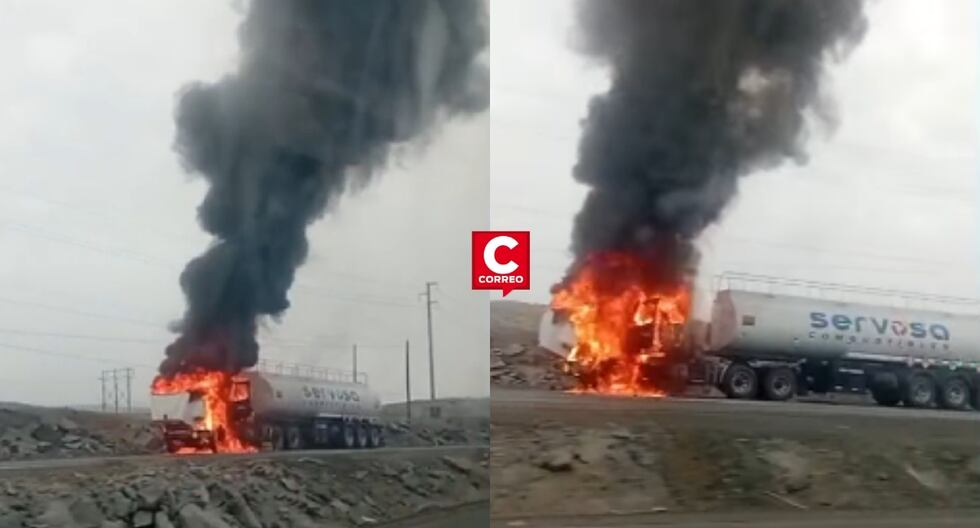 Áncash: tanker truck caught fire on the Panamericana Norte and generated alarm in Samanco (VIDEO)